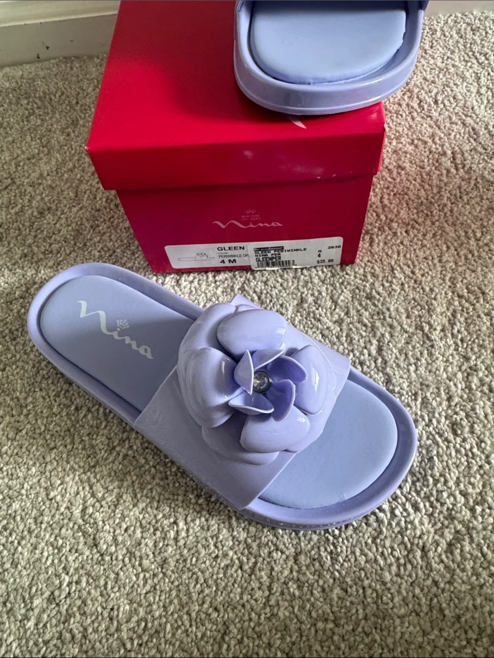 Nina Lavender Floral Slide Sandals